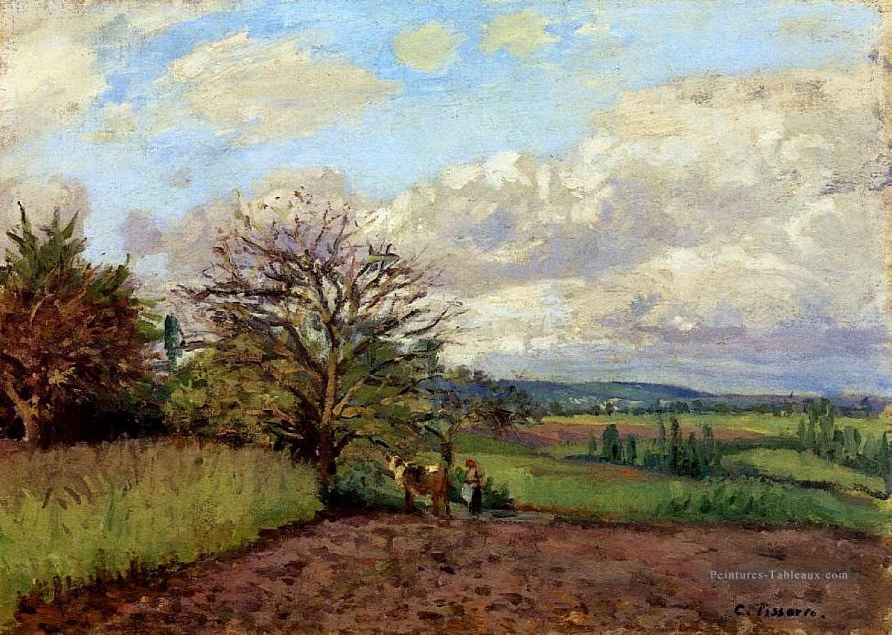 paysage avec un vacher Camille Pissarro Peintures à l'huile